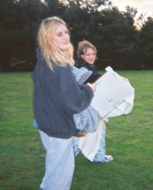 Anet and Kayle trying to carry in leftover crap from a long night of partying-this is what raw hicks look like in the early morn