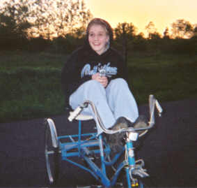 Anet on the faggot bike haha