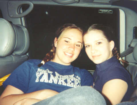 Amy and Kristina on their way to Yankee game for Kristinas bday