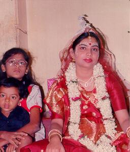 Reshmi or Mou with bridal dress, Sulagna with Shuva