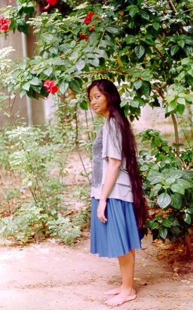 Sudarshana grows long hair