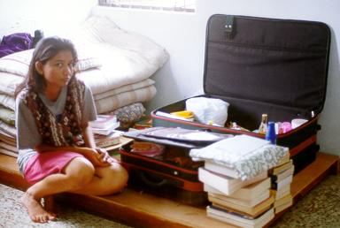 Sudarshana&nbsp; in a mood of happiness as well as sadness before leaving India