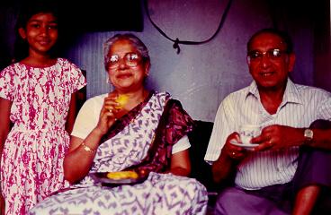 Sudarshana, Dr. Hasi Das with Dr. P.Das enjoying snacks