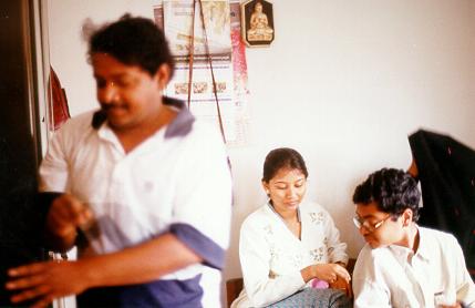 Mr. Uttam at his house with Sudarshana and Shuva