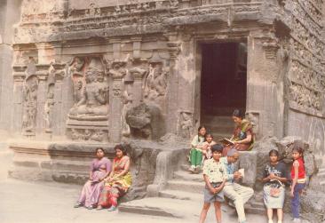 At the world famous Ajanta Ellora caves in Maharashtra