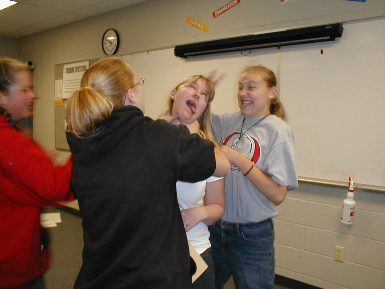 rofl, this was great. Ms. Riddle getting 'strangled' by Natasha, Brittnie, and Jessica.