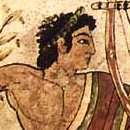 Citharist (detail). Tarquinia, central Italy