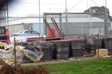 Razor wire stockpile