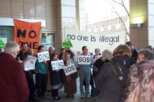No One Is Illegal banner
