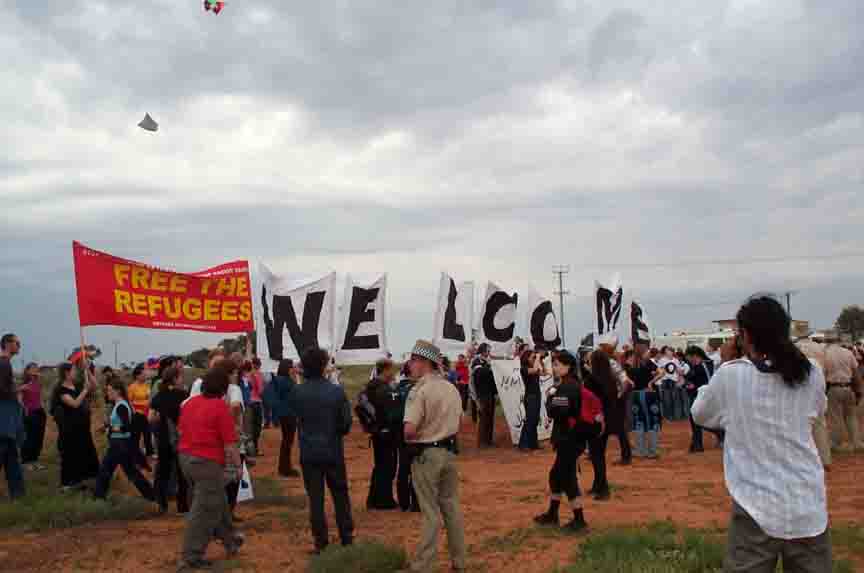 Welcome placards and kites
