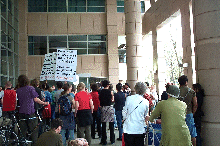 Protesting outside DIMA