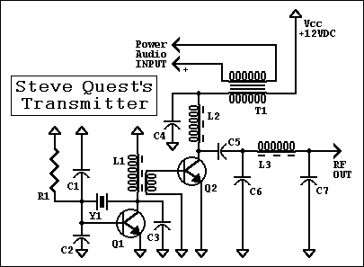 Schematic of Steve Quest's Transmitter
