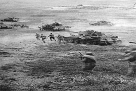 Russian troops charging