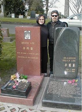 Paying our respects at Bruce & Brandon Lee's gravesite