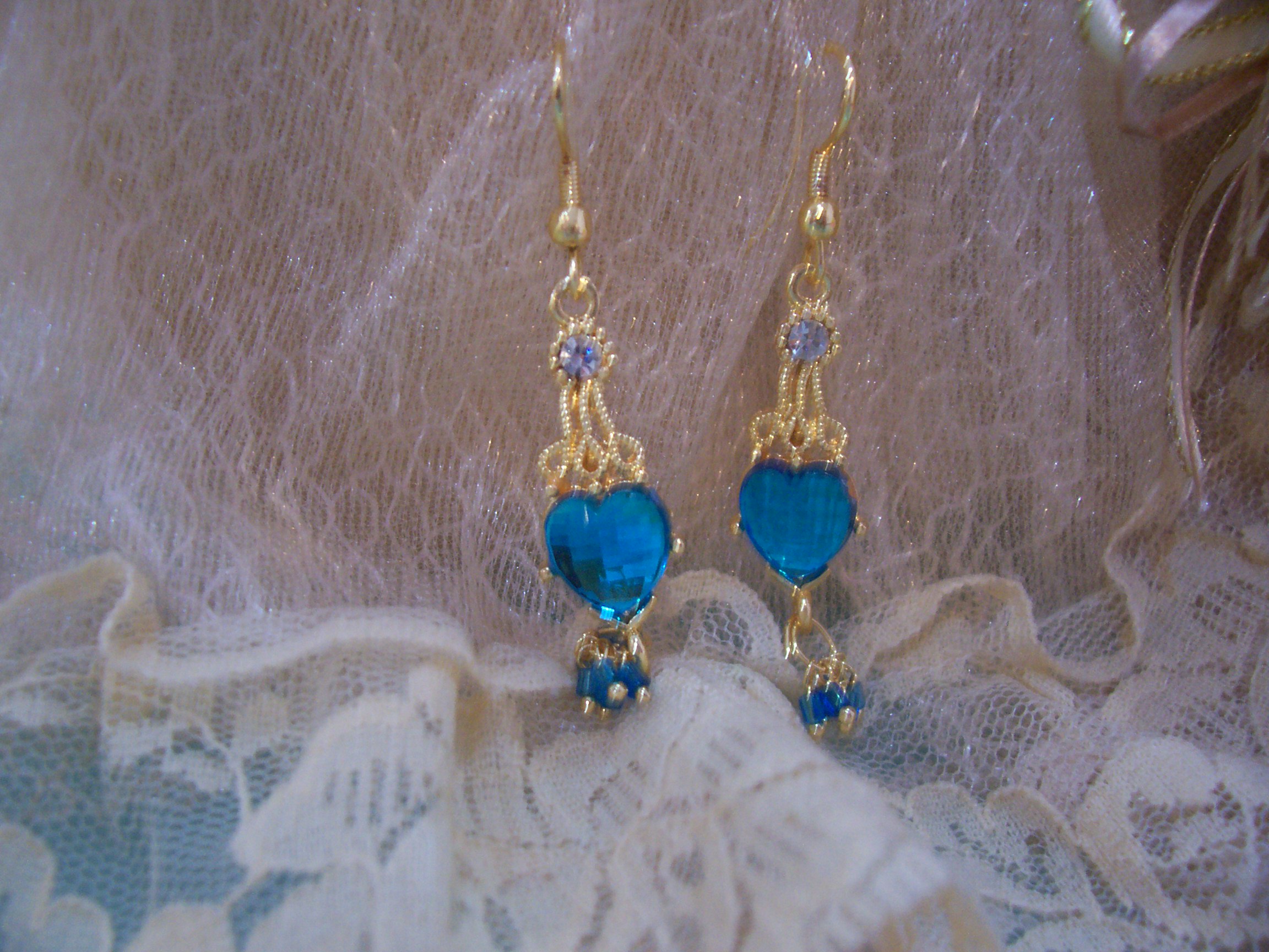 TurqDanglingCrystalEarring
