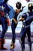 Janet with CAP and Hank. Note the V shape of the costume.