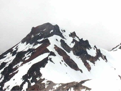 A close up view of the north summit