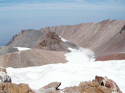 Crater plug and Clarence King Lake