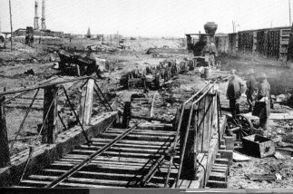 picture of railroad ruins at Manassas 
Junction