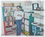 Beejay in her library