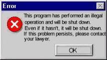 "Illegal operation?"