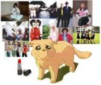 Menchi and fans in cosplays