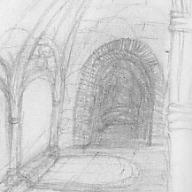 A skecth I did about a one-point perspective study...