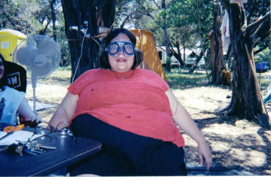 Keri - having way too much fun with goggles, '01