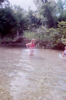 Kirsty, in the creek