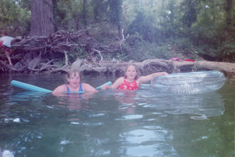 Leslie & Kirsty in the creek