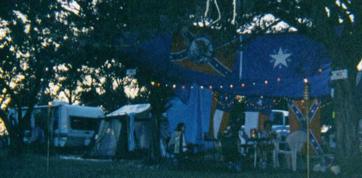 camp, dusk, 2001