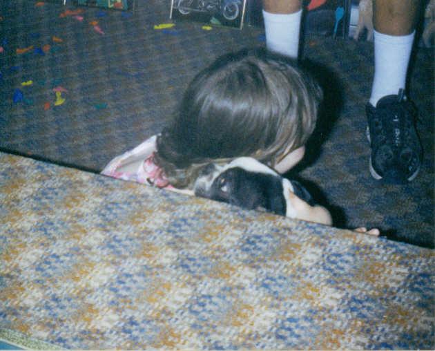 Christina & Sarge having a sharing moment, about '99