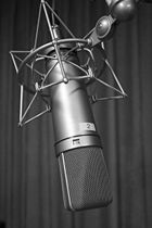 A Neumann U87 capacitor microphone