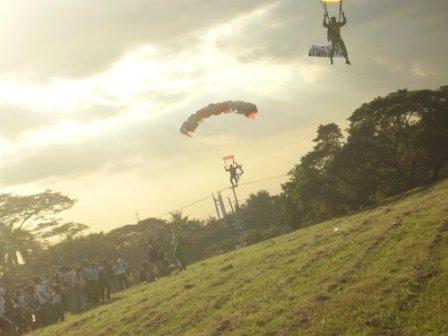 the skydivers