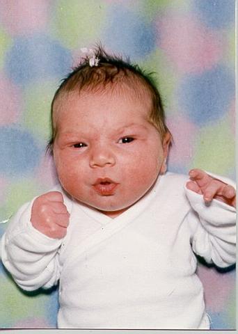 Heather when she was 1 day old