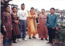 Laxmi and her family in Gongabu, Kathmandu, Nepal in April 2000