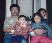 Raju, Sumitra, Shraddha & Rosie in Columbus, IN, USA in Dec 1998