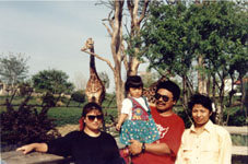 Raju, Shraddha, Sumitra & Basu in Indianapolis Zoo in July 1995