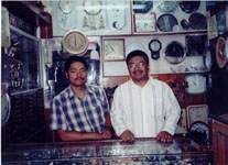 Raju at Kiran's Watch Shop in New Road, Kathmandu in Nepal in April 2000