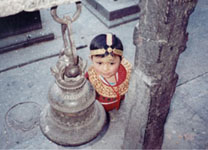 Rosie in Bijeshwari Mandari in Nepal in April 2000