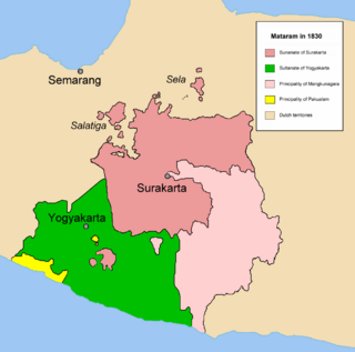 The divided Mataram in 1830, after the Java War.