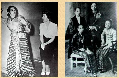 Indonesian dancer Devi Dja, Hollywood's Claudette Colbert, and the family of Prince Mangkunegoro VII of Solo, Java