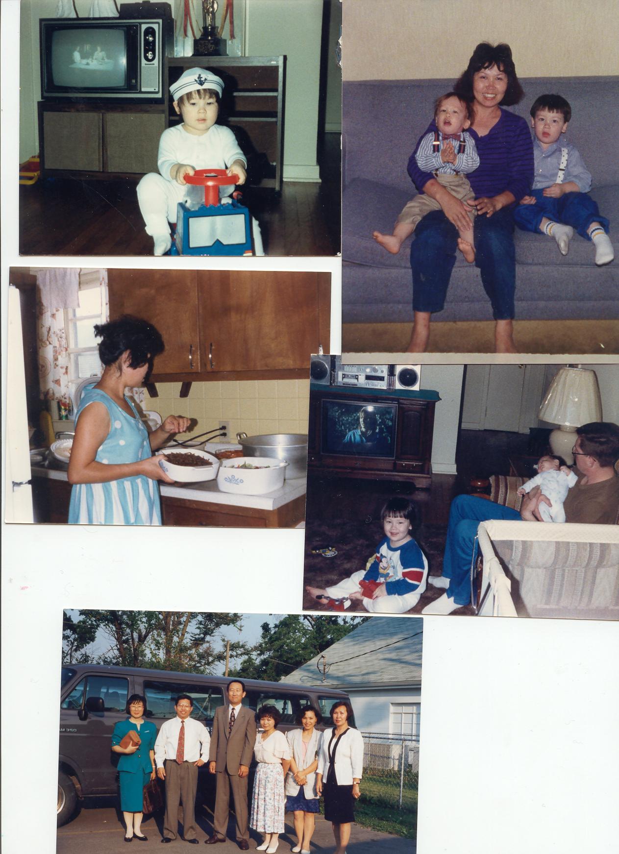 Tyler at the toys at September 1987 My Mom sitting at the couch at July 1988 Mom makes cook on September 1987 Tyler and Randall His Lay Down January 31st 1988 and Mom Looks at Mr. Sung on May 1994 thank you.