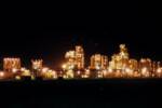 Oil refinery at night