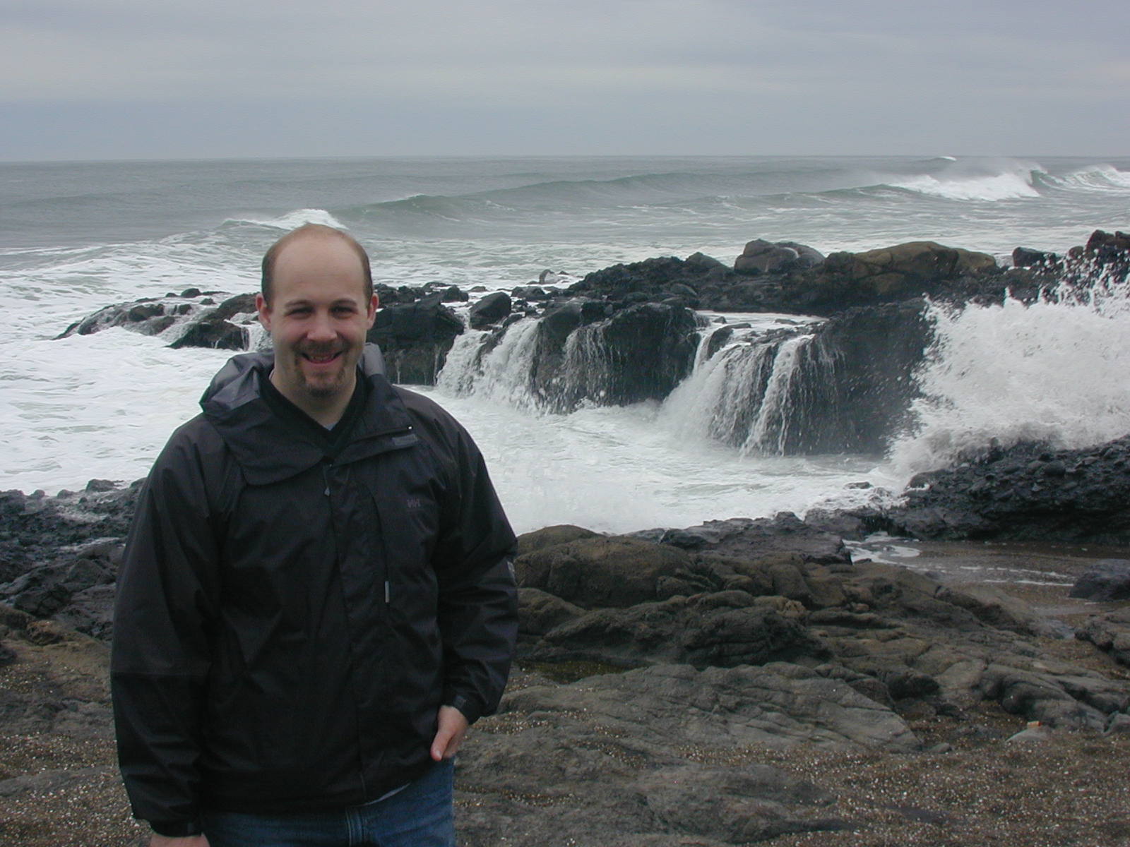Joe storm watching in Yachats.
