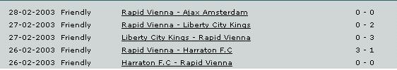 Latest Friendly Results
