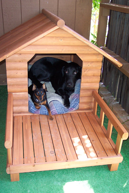 Dog's Matching Log Cabin