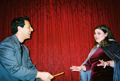 I'm not sure what he just said to her, but it must have been naughty.