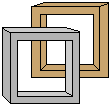 two squares looped together