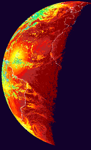 Spetacular view of the Earth from a meteorological satellite (Vista da Terra a partir de sat�lite meteorol�gico)
